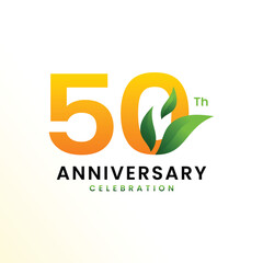 50 Th Anniversary Celebration Modern Number design Vector Template Illustration