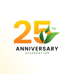 25 Th Anniversary Celebration Modern Number design Vector Template Illustration