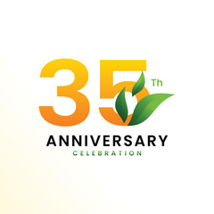 Fototapeta premium 35 Th Anniversary Celebration Modern Number design Vector Template Illustration