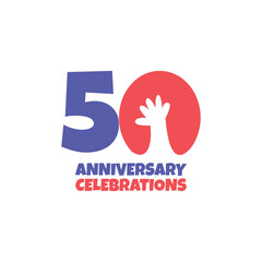 50 Years Anniversary Celebration Modern Number design Vector Template Illustration