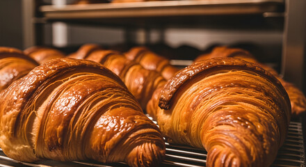 Golden Croissants Freshly Baked and Ready to Enjoy A Delicious Bakery Treat