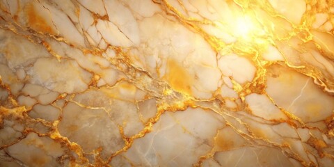 Fototapeta premium Golden Veins A Luxurious Marble Texture with Radiant, Sunlit Highlights and Intricate Patterns