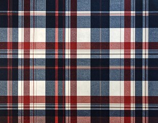 Textured, close-up, colorful grid pattern in red, blue, and white squares