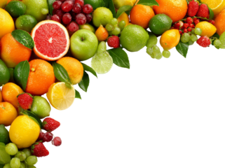 Vibrant Fruit Medley: Citrus, Berries, and Apples Abound!