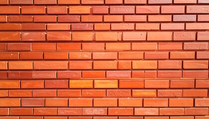 Obraz premium Close-up of a brick wall with varied shades of red and orange