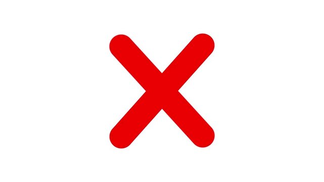 cancel icon animation showing red cross symbol ui 4k.