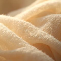 Macro Photograph of Natural Linen Fabric Texture