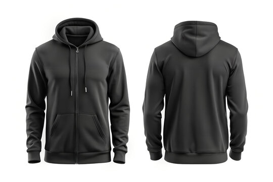 Plain two-sided black hoodie mockup