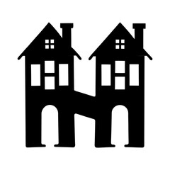 letter h shaped like two houses vector