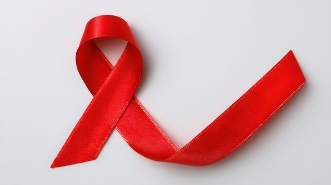 Red Ribbon Symbol Represents Awareness, Support, Hope for Health Issues and Charitable Causes Related to Aids and Illnesses