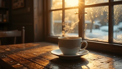 따뜻한 겨울 커피머그잔