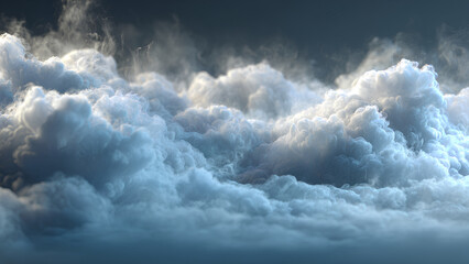 Obraz premium Realistic Atmospheric Smoke Clouds in Dark Misty Environment