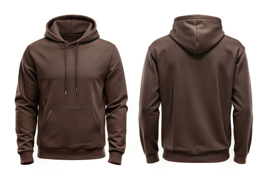 Plain two-sided dark chocolate hoodie mockup
