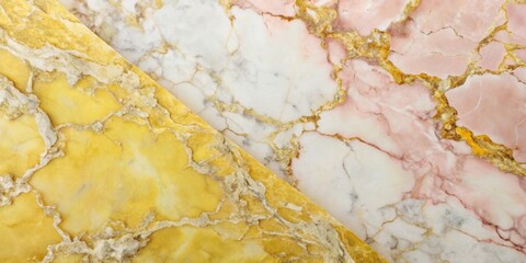 Abstract Golden and Rose Marble Texture A Luxurious Diagonal Split Design Featuring Veined Patterns and Glittering Accents