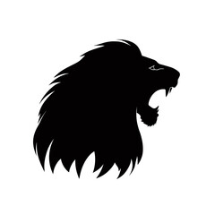 Obraz premium Roaring lion silhouette vector illustration for design and branding