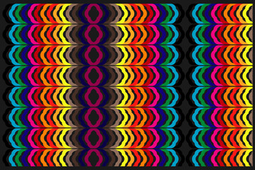 Abstract digital art with colorful concentric wavy lines in a vibrant, symmetrical pattern design