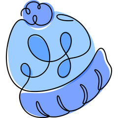 beanie hat winter one line colored icon for decoration, website, web, mobile app, printing, banner, logo, poster design, etc.