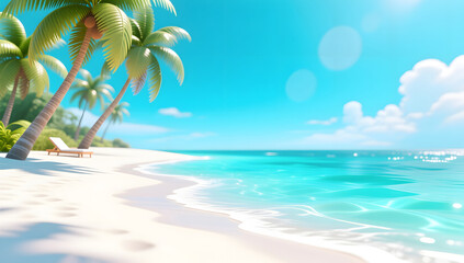 Fototapeta premium Summer beach Vacation Relaxing vacation Tropical beach close-up scenery background
