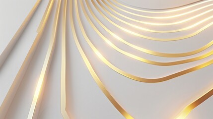 Abstract Golden Lines on a White Background Modern Design