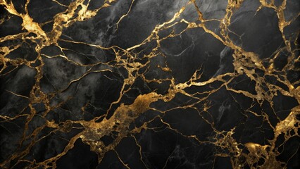 Dark Marble Background with Golden Veins An Elegant Texture for Design Projects