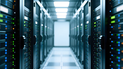 Server room data center backup hosting business finance background