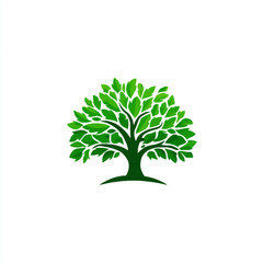 Fototapeta premium Green tree illustration isolated on white background for design elements