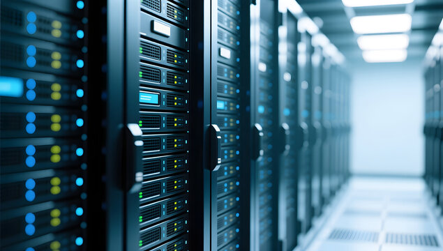 Server room data center backup hosting business finance background