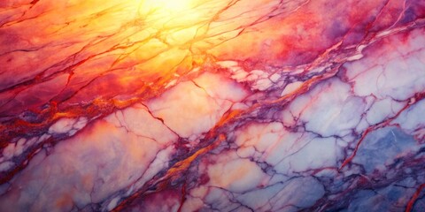 Illuminated Veins A Captivating Display of Warm and Cool Hues in a Polished Stone Texture