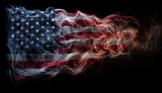 American flag design in smoke