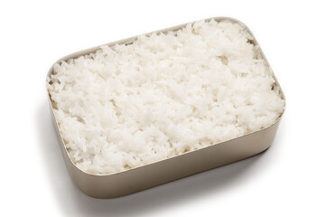アルマイト弁当箱に詰めた白飯