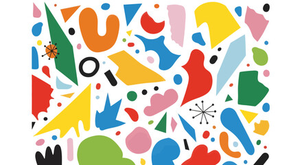 Abstract colorful geometric shapes doddles