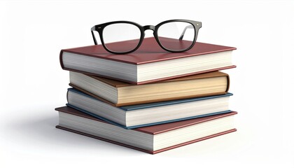 Stack of Books with Glasses on Top