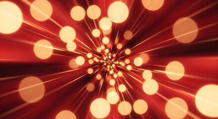 Abstract Red Bokeh Lights Tunnel Background | Vibrant Motion Blur Effect Design