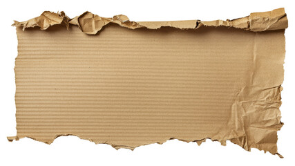 Fototapeta premium Ripped corrugated cardboard paper texture with rough torn edges. Perfect for collage, eco craft, vintage packaging, and handmade design projects.