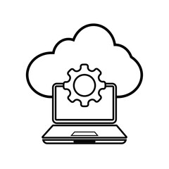 Cloud Algorithm  flat icon logo illustration vector isoalated, suitable for web design , logo , app and more