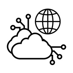 Cloud Algorithm  flat icon logo illustration vector isoalated, suitable for web design , logo , app and more