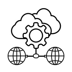 Cloud Algorithm  flat icon logo illustration vector isoalated, suitable for web design , logo , app and more
