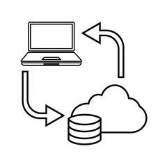 Cloud Algorithm  flat icon logo illustration vector isoalated, suitable for web design , logo , app and more