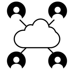 Cloud Algorithm  flat icon logo illustration vector isoalated, suitable for web design , logo , app and more