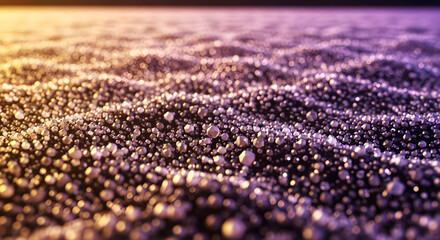 Abstract Wave Particles Dynamic Background | Golden Purple Glitter Technology Surface