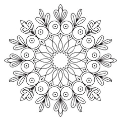 Decorative mandala pattern minimal black and white design
