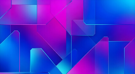 Neon Geometric Gradient Abstract Background | Futuristic Blue and Magenta Tech Pattern