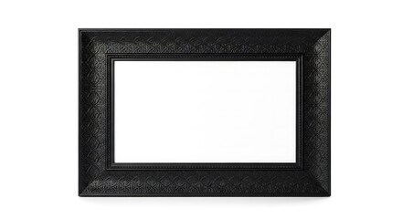 A sleek, modern black rectangular picture frame with a textured surface, perfect for displaying photos or artwork