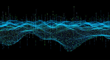 Big Data Visualization Abstract Digital Waveform Flow Background