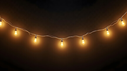 Warm glowing string lights or christmas fairy lights overlay soft warm for festive event vibes
