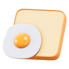 egg toast 3d illustration