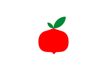 Stylized Red Pomegranate with Green Leaves – Iconic Motif for Logos, Illustrations & Branding