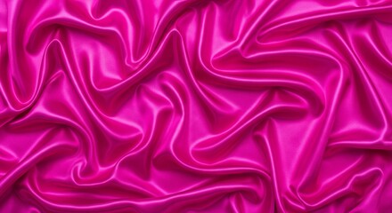 Fototapeta premium A closeup of magenta silk fabric softly draped and wrinkled reflecting light