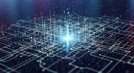 Digital Data Network Circuit Board Abstract Technology Connection Big Data Concept