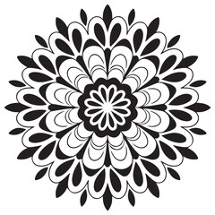 Decorative mandala pattern minimal black and white design
